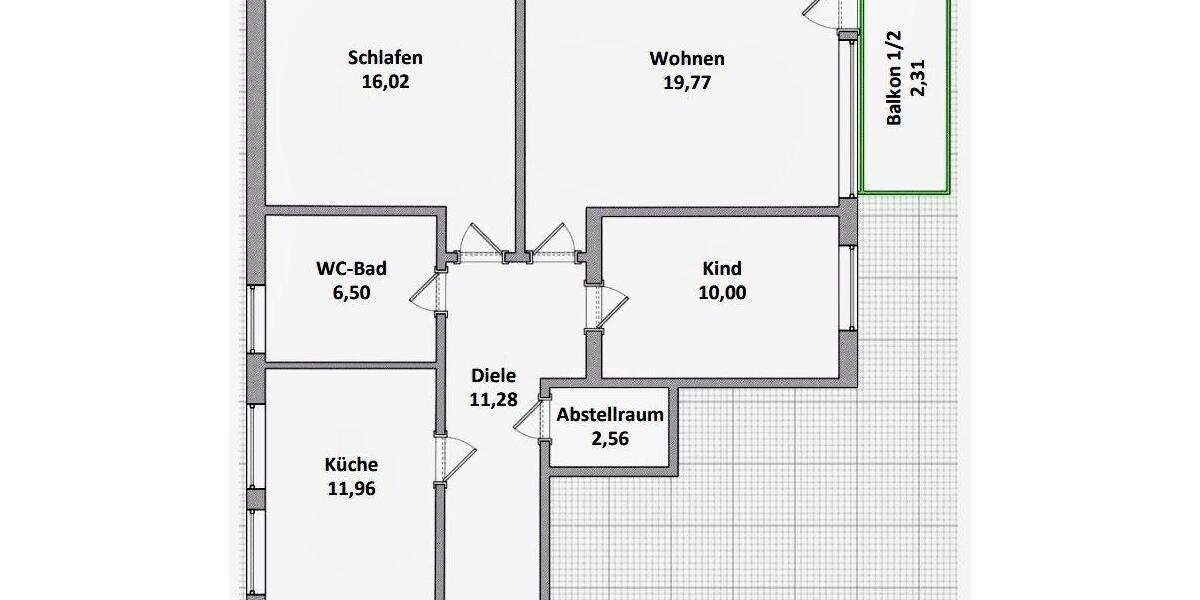 Etagenwohnung Geretsried - 3 Zimmer, 78 m&sup2;, 345.000&euro; | Angebot:26699593