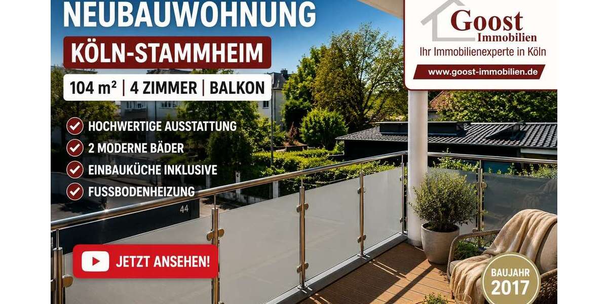 Etagenwohnung Köln Mülheim - 4 Zimmer, 104 m&sup2;, 1.580&euro; | Angebot:26802175