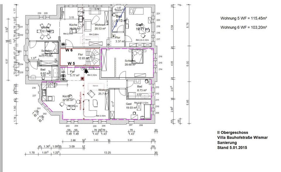 Dachgeschoßwohnung Wismar Altstadt - 3 Zimmer, 115 m&sup2;, 1.150&euro; | Angebot:26318015