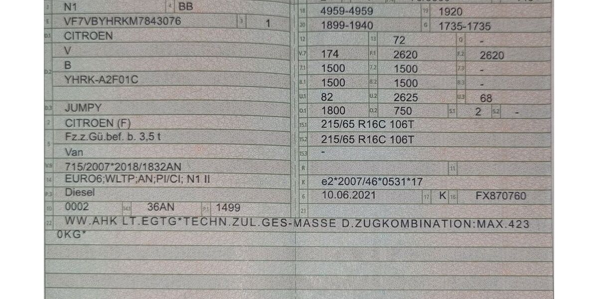 Citroen Jumpy 25.500 km 17.500 &euro; Bonn 53227