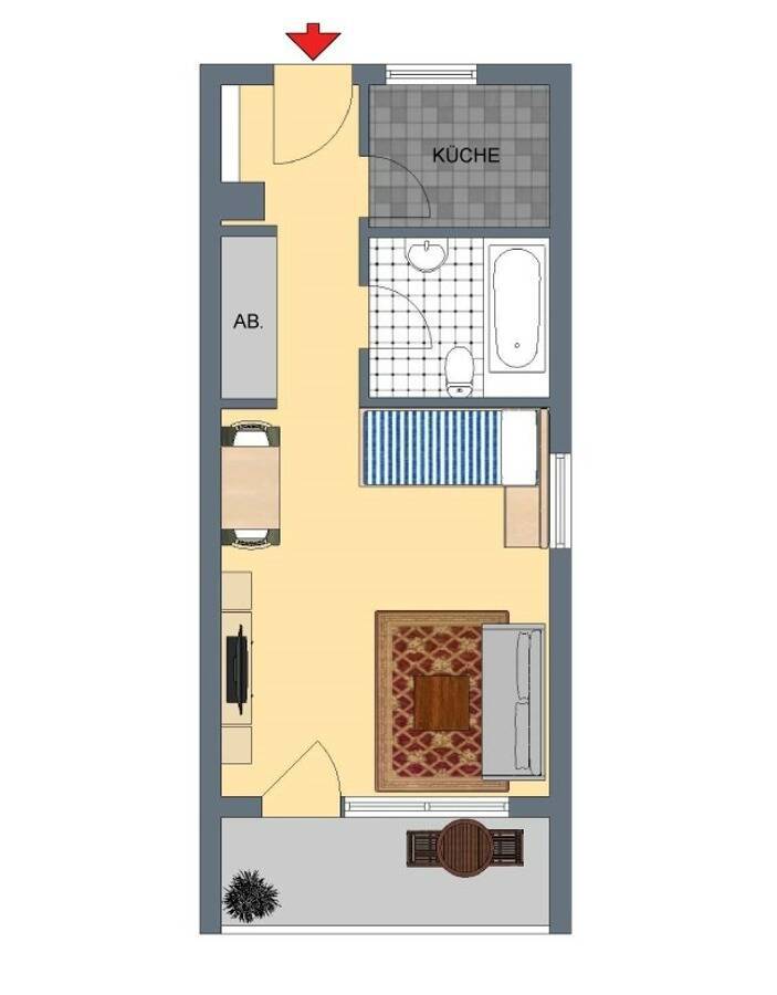 Frisch renovierte 1-Zimmer-Wohnung mit Balkon und Stellplatz - bezugsfertig