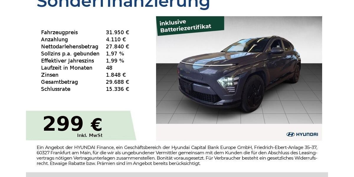 Hyundai KONA 11.608 km 31.950 &euro; Fürth 90763