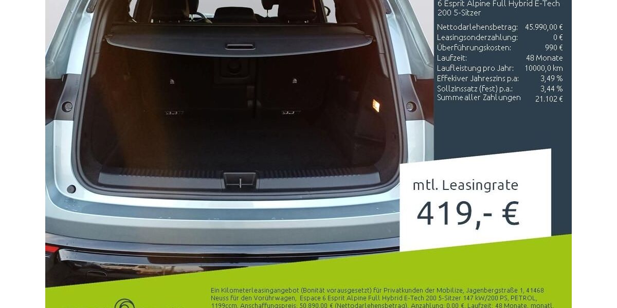 Renault Espace 4.900 km 43.880 &euro; Stuhr 28816