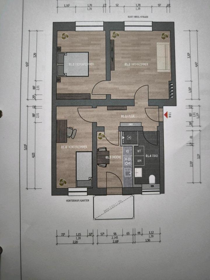 ab 01.08. 3 Raum Whg,Dessau Nord,Erstbezug,Balkon,Garten,Terrasse