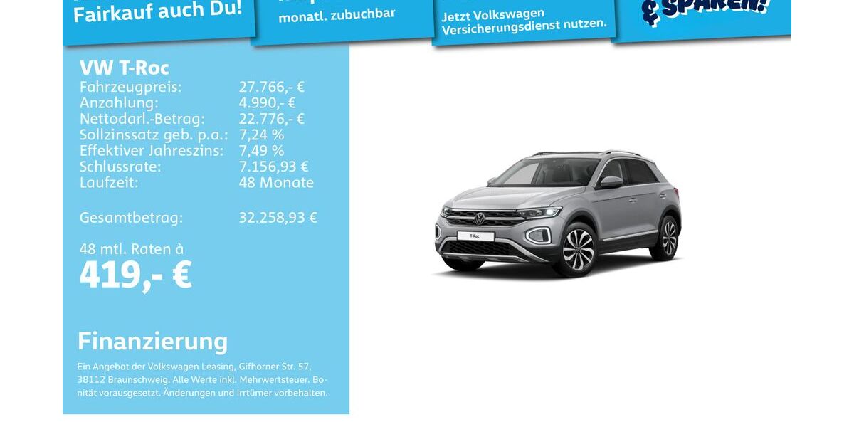 VW T-Roc 27.847 km 27.488 &euro; Mannheim 68309