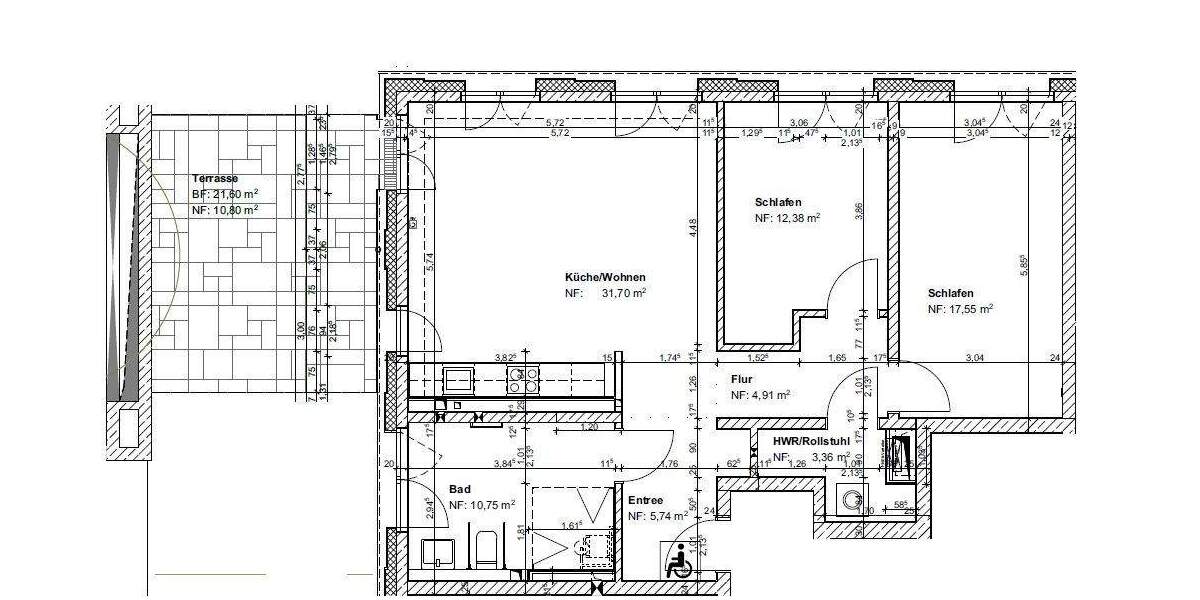 Etagenwohnung Hannover Döhren - 3 Zimmer, 100 m&sup2;, 1.450&euro; | Angebot:24594302