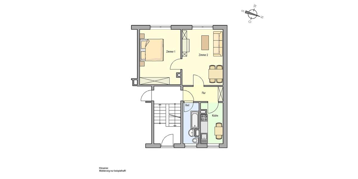 Etagenwohnung Grabow - 2 Zimmer, 47 m&sup2;, 330&euro; | Angebot:26355952