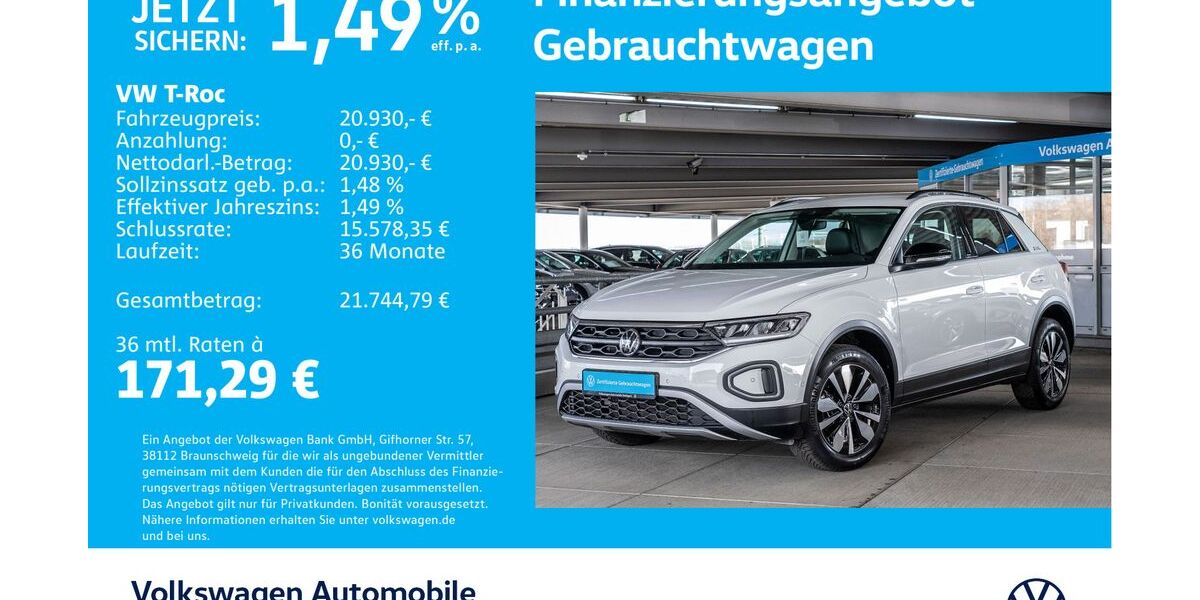 VW T-Roc 23.528 km 20.930 &euro; Stuttgart-Wangen 70188