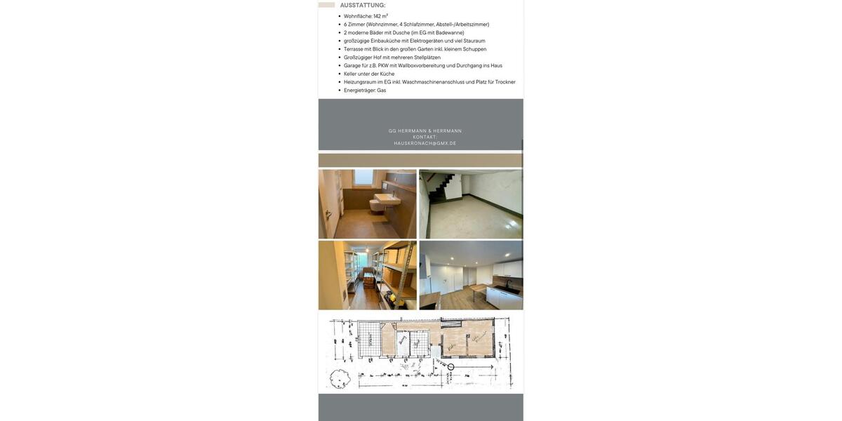 Doppelhaushälfte Kronach - 6 Zimmer, 142 m&sup2;, 1.250&euro; | Angebot:26640563