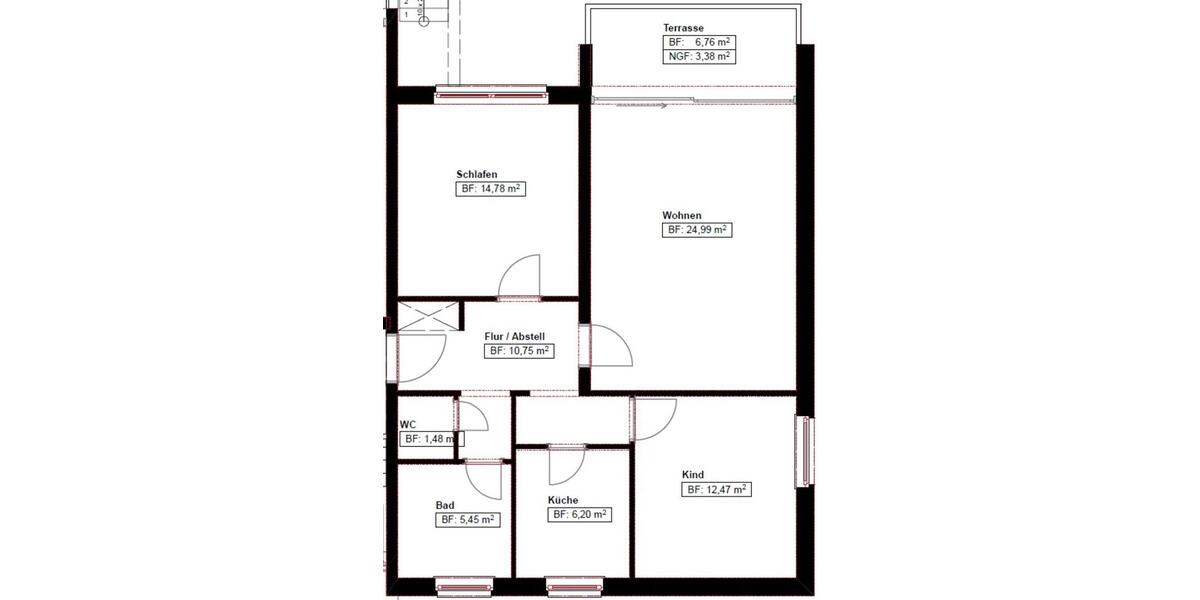 Hochparterre Spenge - 3 Zimmer, 79 m&sup2;, 595&euro; | Angebot:24703844