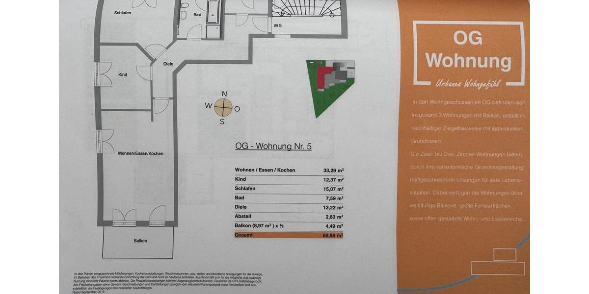 Etagenwohnung Ingolstadt Südost - 3.5 Zimmer, 89 m&sup2;, 449.000&euro; | Angebot:27077345