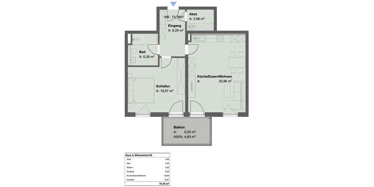 Etagenwohnung Bad Griesbach i.Rottal Griesbach - 2 Zimmer, 73 m&sup2;, 825&euro; | Angebot:25676310