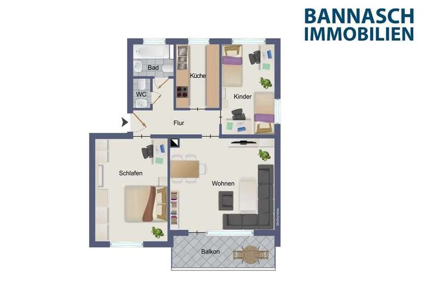 Wohnung zum Kaufen in Stuttgart Feuerbach 268.000 € 79 m²