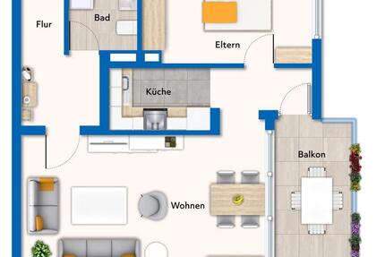 Wohnung Ostfildern - 2 Zimmer, 55 m&sup2;, 1.200&euro; | Angebot:25483430