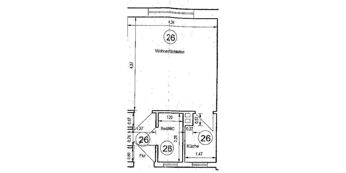 -Provisionsfrei- Vermietet und Renditestark -Praktische Einzimmerwohnung in Erfurt 1 zimmer