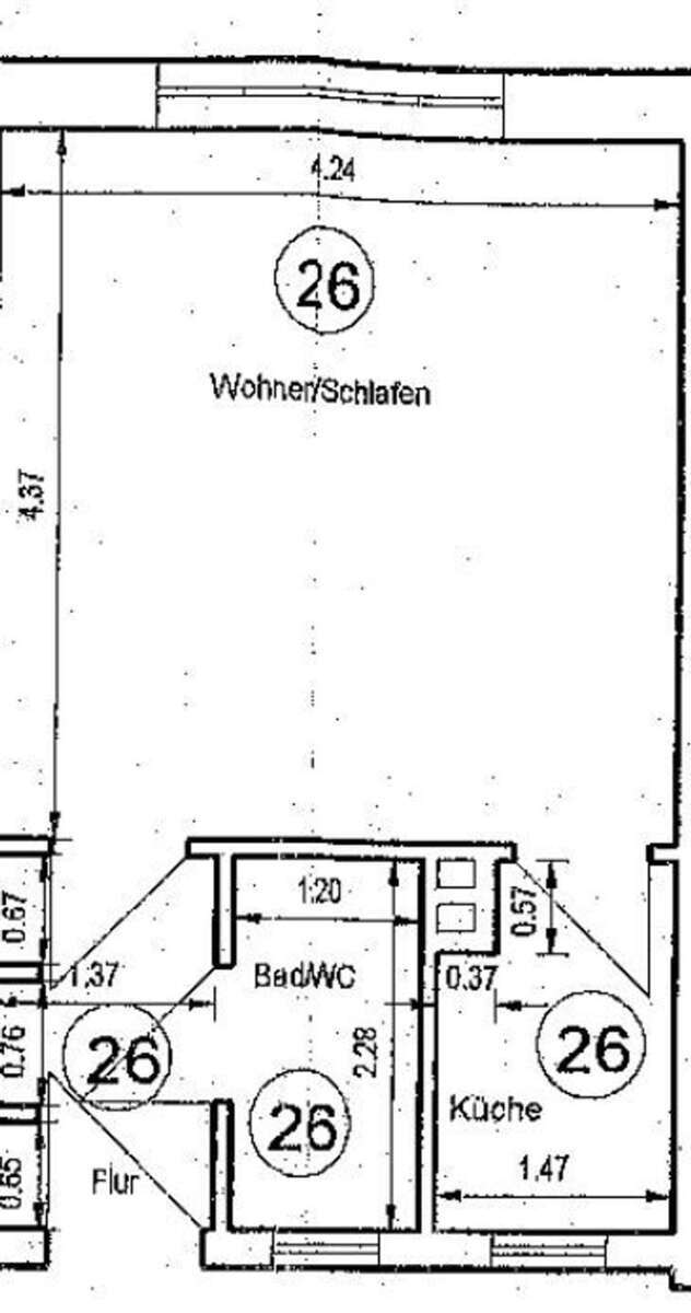 -Provisionsfrei- Vermietet und Renditestark -Praktische Einzimmerwohnung in Erfurt 1 zimmer