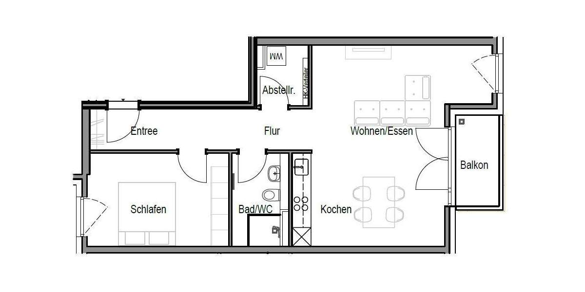 Etagenwohnung Stuttgart Untertürkheim - 2 Zimmer, 64 m&sup2;, 1.190&euro; | Angebot:25728200