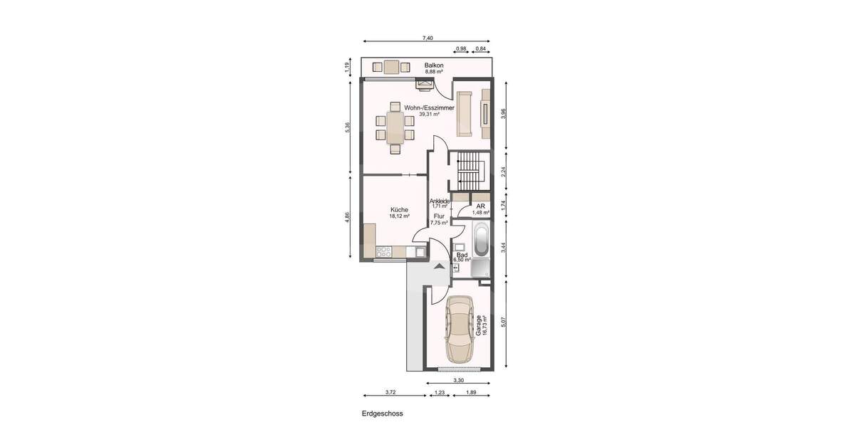 Reihenendhaus Passau Haidenhof-Süd - 5 Zimmer, 152 m&sup2;, 449.000&euro; | Angebot:25815714