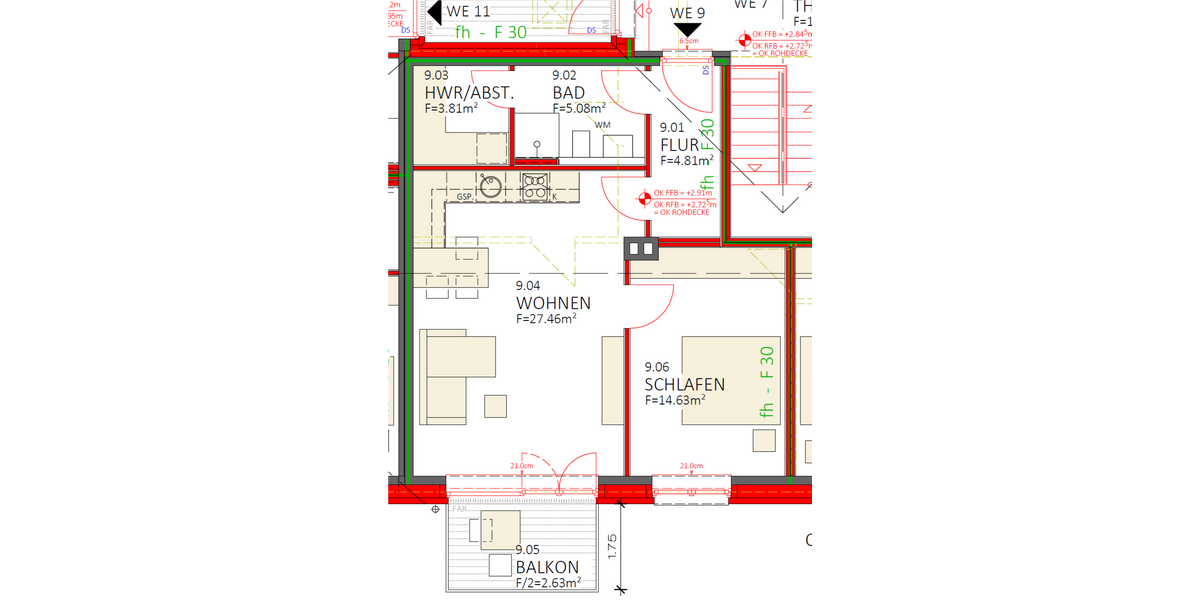 Etagenwohnung Bad Bentheim - 2 Zimmer, 58 m&sup2;, 630&euro; | Angebot:26898743
