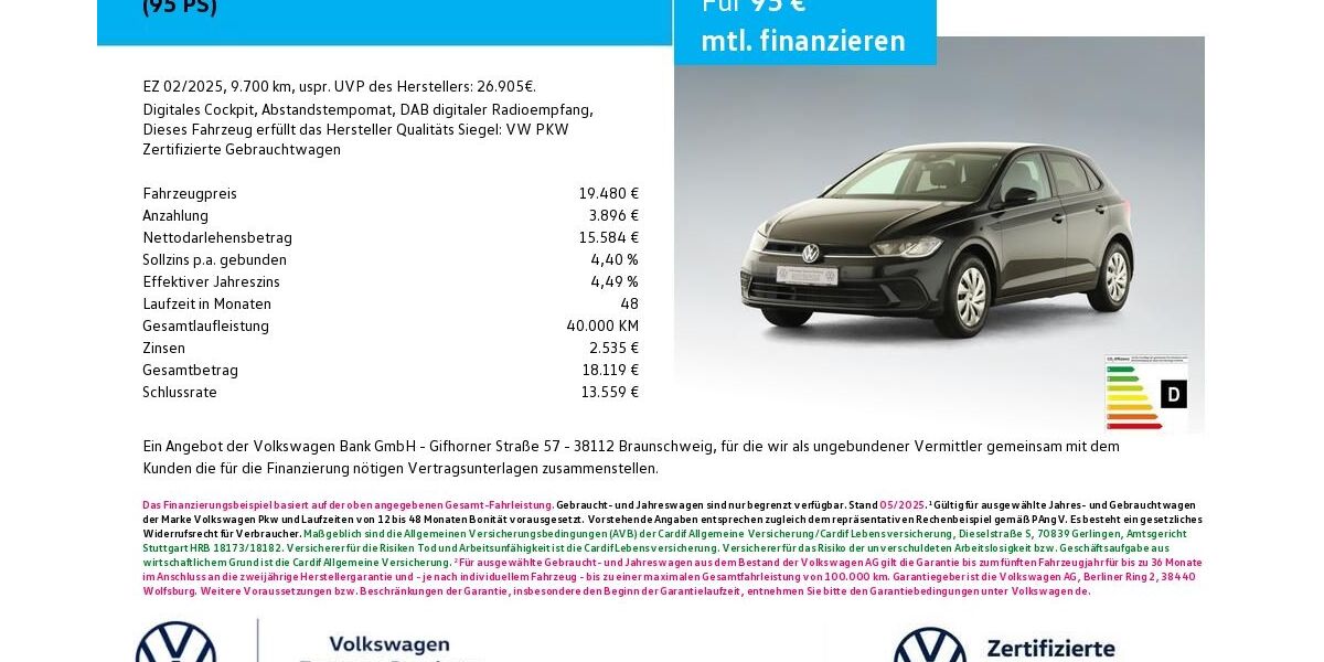 VW Polo 9.700 km 19.480 &euro; Bamberg 96052