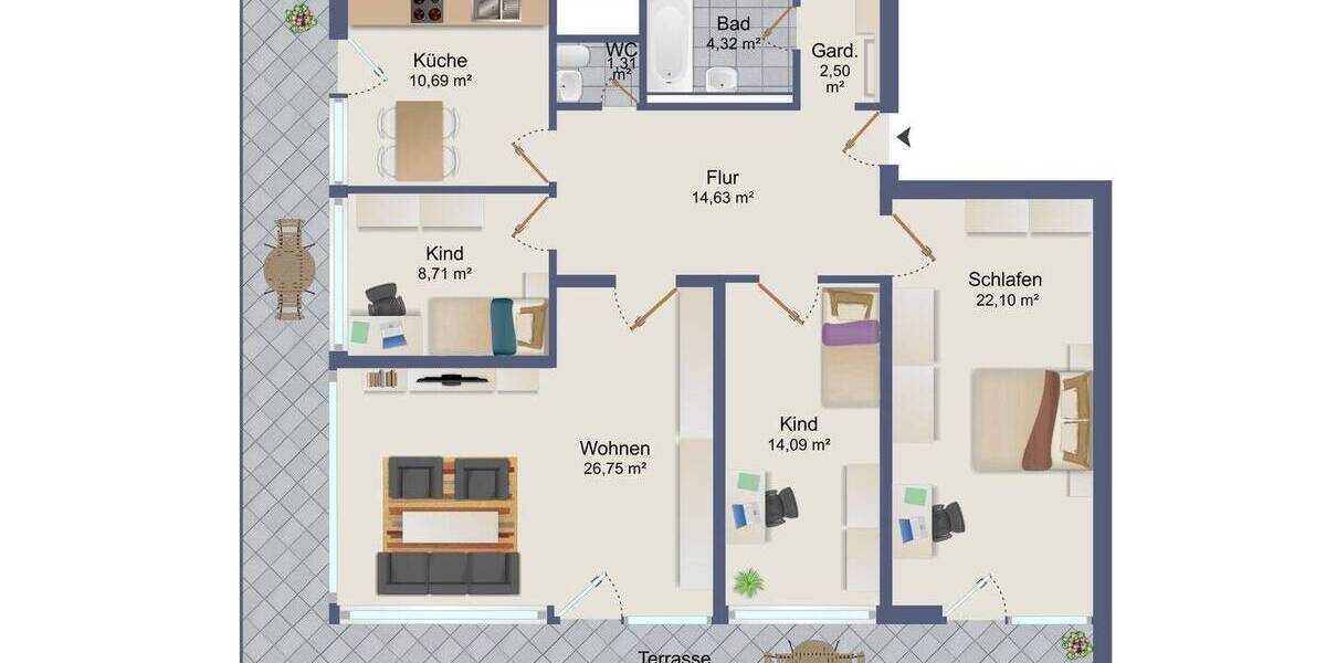 Etagenwohnung Lahr/Schwarzwald Lahr - 4 Zimmer, 121 m&sup2;, 199.500&euro; | Angebot:26318664