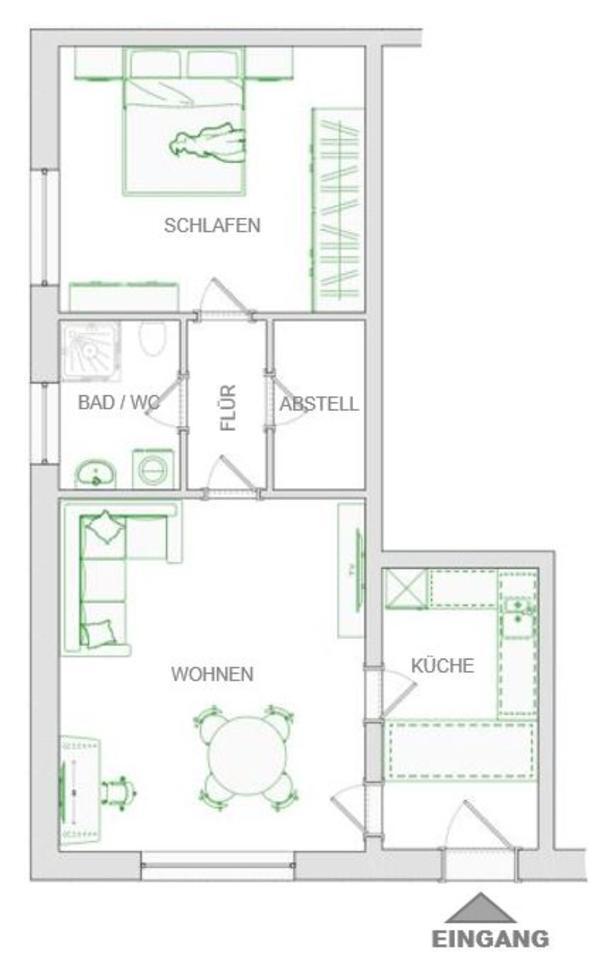 2 Zimmer Souterrain-Wohnung, eigener Eingang, nähe Flughafen Hahn
