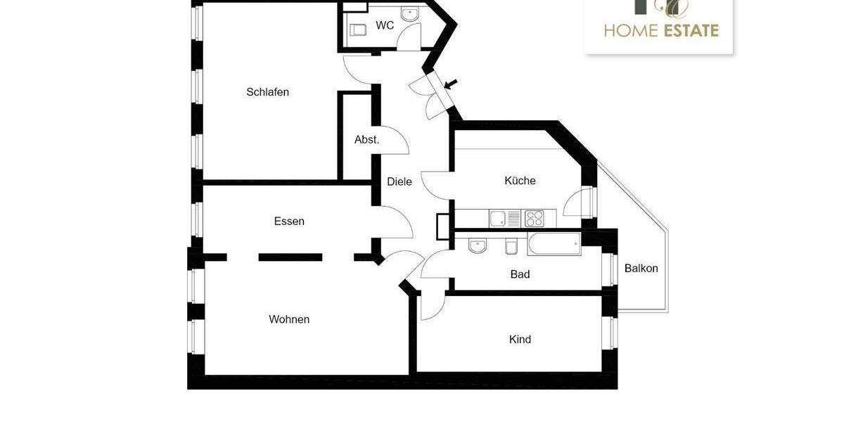 Etagenwohnung Leipzig Zentrum-Ost - 4 Zimmer, 116 m&sup2;, 455.000&euro; | Angebot:26308533