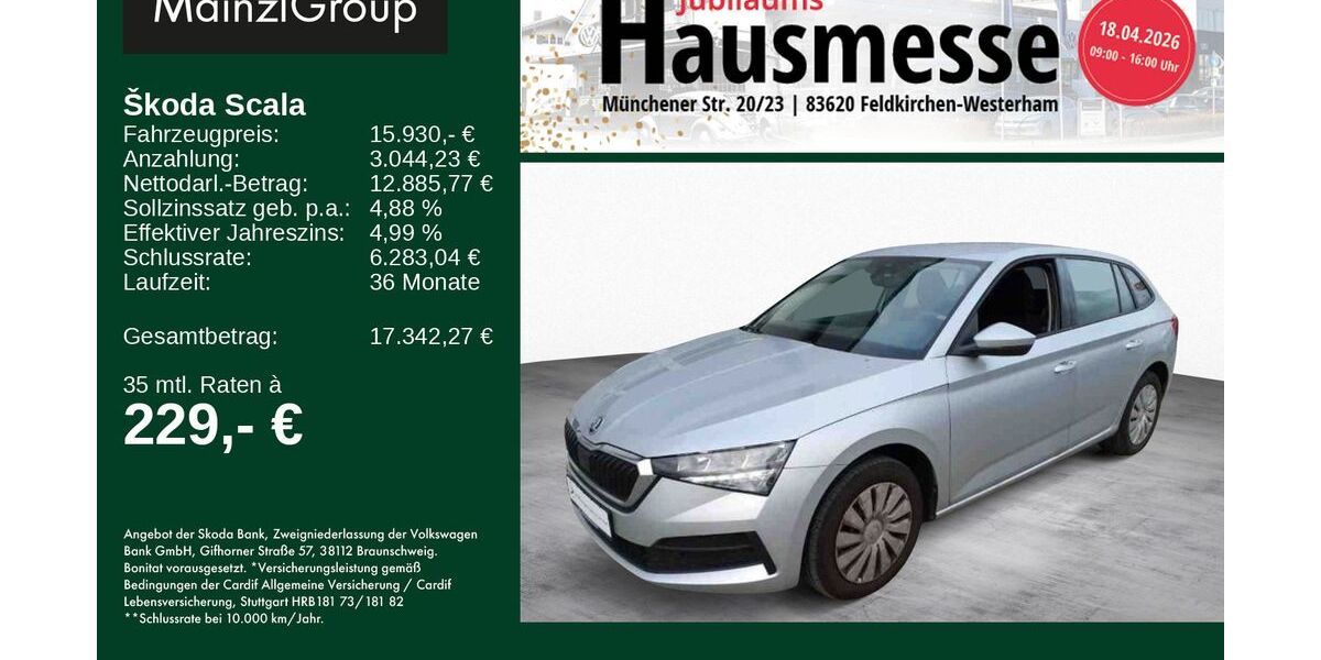 Skoda Scala 46.800 km 15.930 &euro; Feldkirchen/Westerham 83620