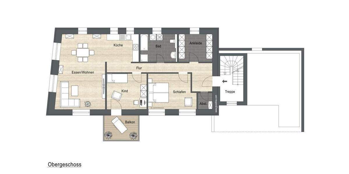 Etagenwohnung Estenfeld - 3 Zimmer, 112 m&sup2;, 1.345&euro; | Angebot:25469653