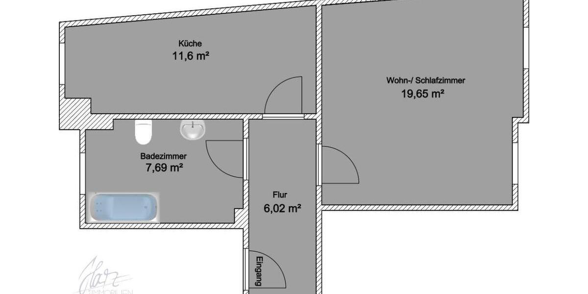 Etagenwohnung Riesa - 1 Zimmer, 45 m&sup2;, 280&euro; | Angebot:26400672