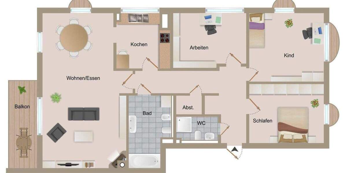Etagenwohnung Dresden Seevorstadt-Ost/Großer Garten - 4 Zimmer, 117 m&sup2;, 519.990&euro; | Angebot:25563167