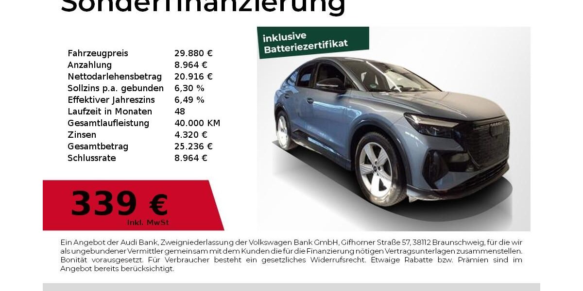 Audi Q4 e-tron 100.200 km 29.880 &euro; Nürnberg 90411