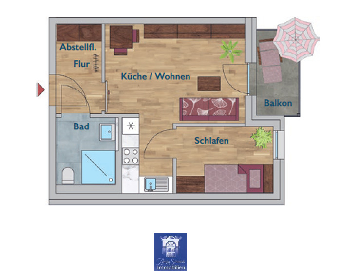 Etagenwohnung Arnsdorf - 2 Zimmer, 42 m&sup2;, 555&euro; | Angebot:26665631