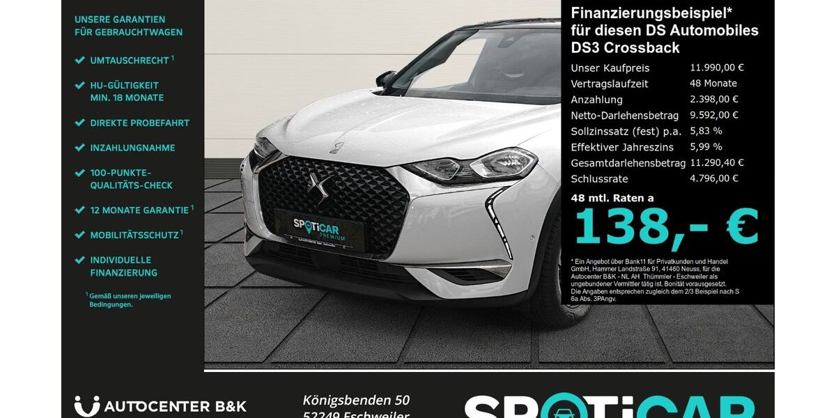 DS Automobiles DS3 Crossback 58.200 km 11.990 &euro; Eschweiler 52249