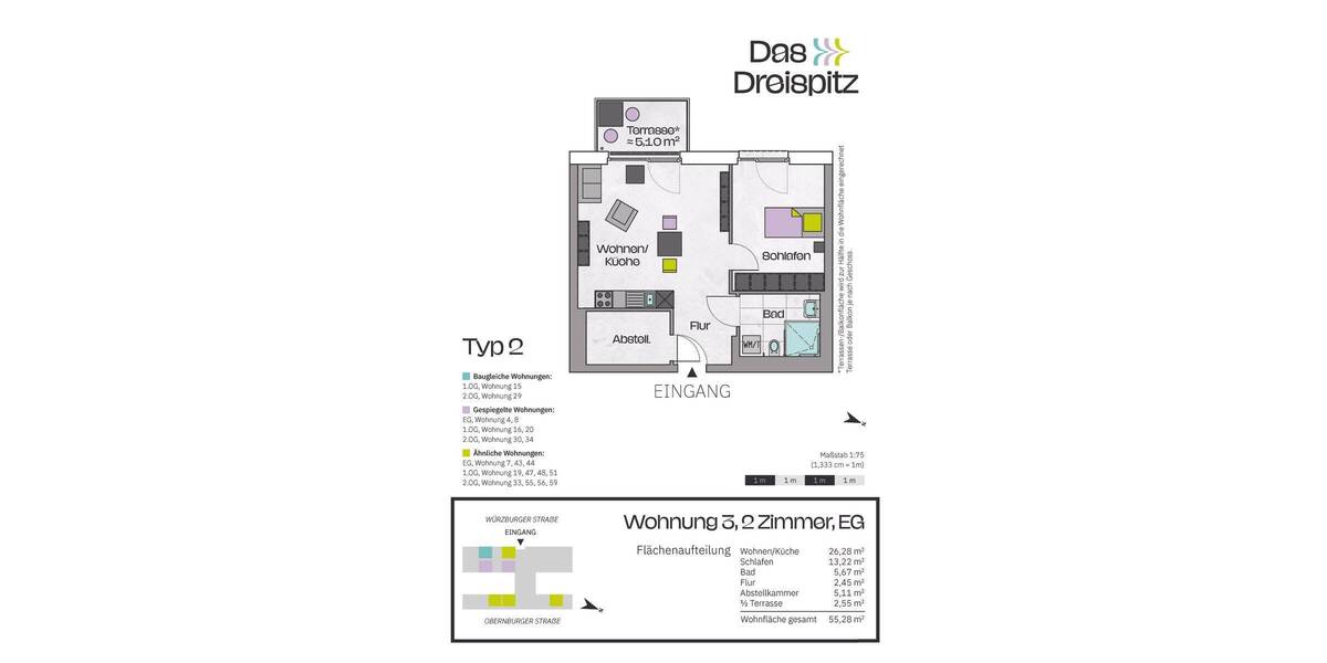 Etagenwohnung Stockstadt am Main - 3 Zimmer, 87 m&sup2;, 430.000&euro; | Angebot:25683655