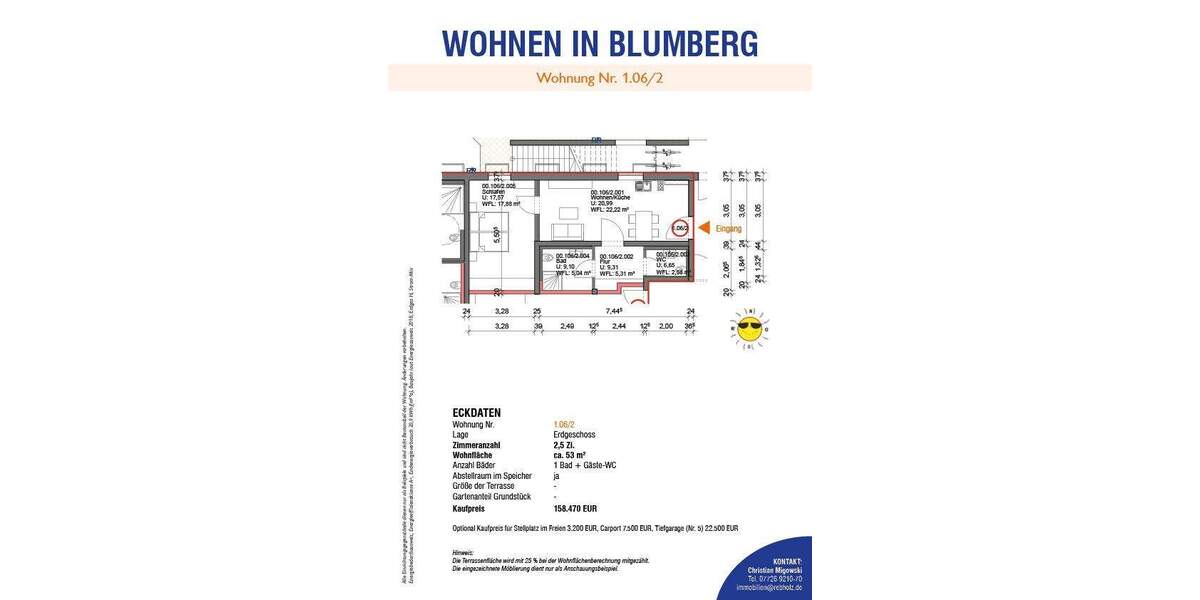 Etagenwohnung Blumberg - 2 Zimmer, 53 m&sup2;, 158.470&euro; | Angebot:26388923