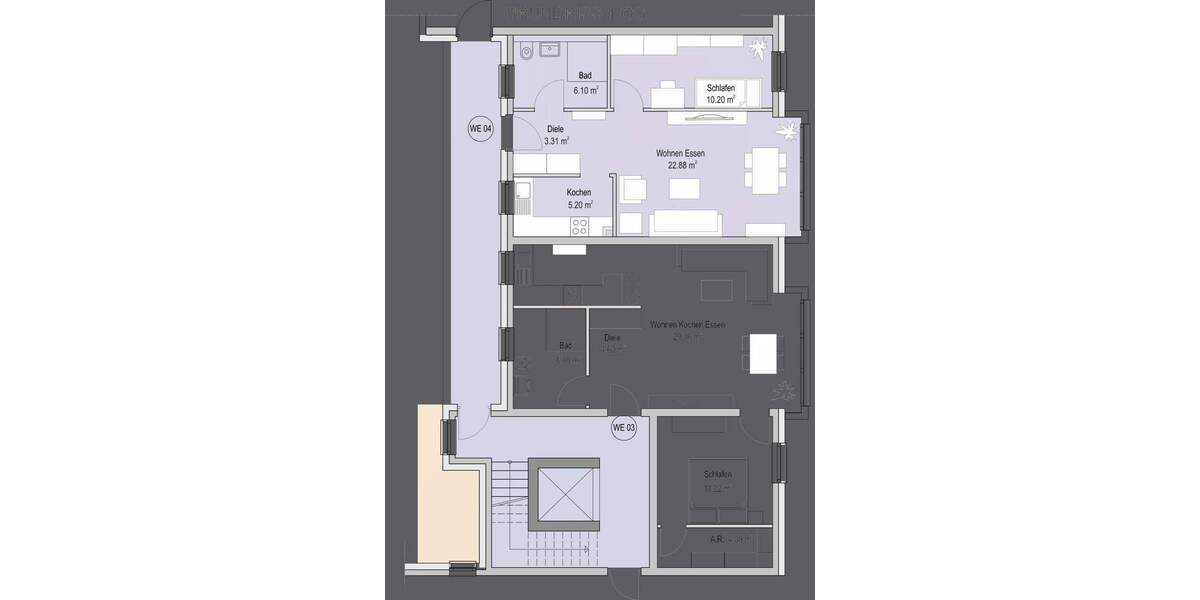 Etagenwohnung Krefeld Stadtmitte - 2 Zimmer, 47 m&sup2;, 189.000&euro; | Angebot:24376893
