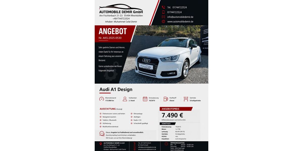 Audi A1 173.000 km 7.490 &euro; Rheinböllen 55494