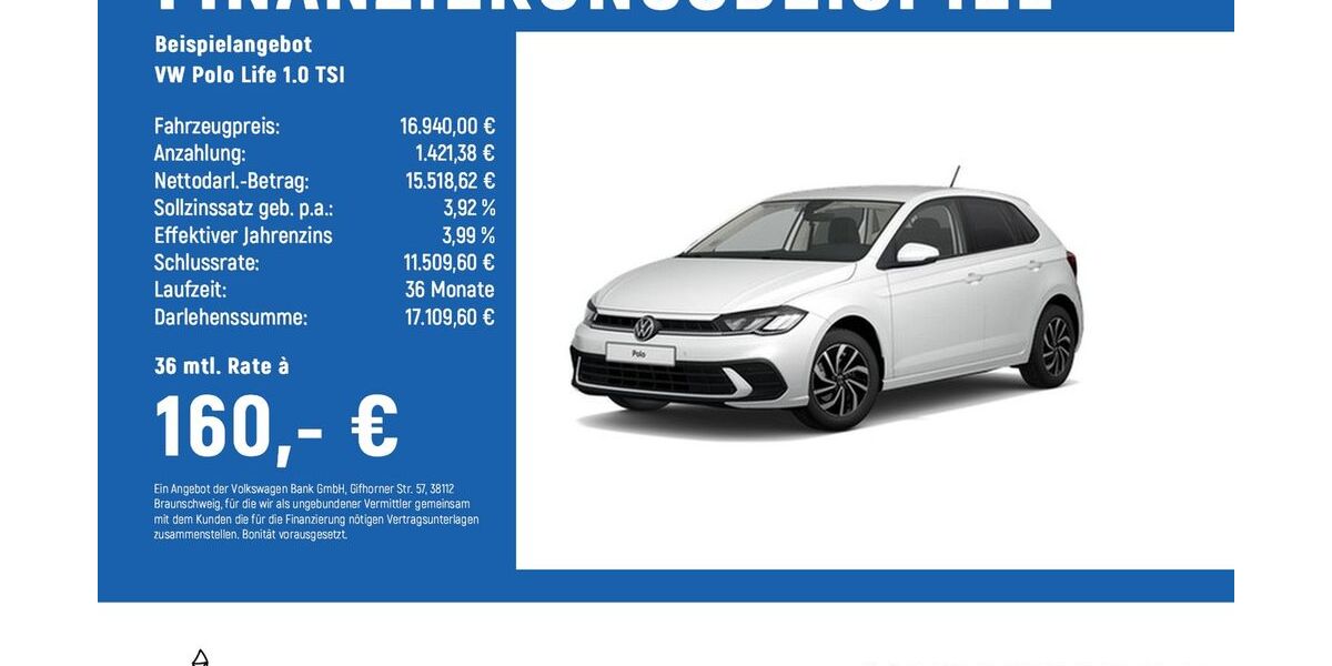 VW Polo 36.067 km 16.940 &euro; Wolfenbüttel 38304