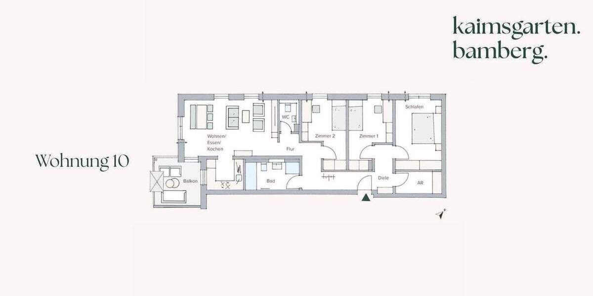 Etagenwohnung Bamberg Bamberg-Ost - 4 Zimmer, 87 m&sup2;, 656.000&euro; | Angebot:26435723