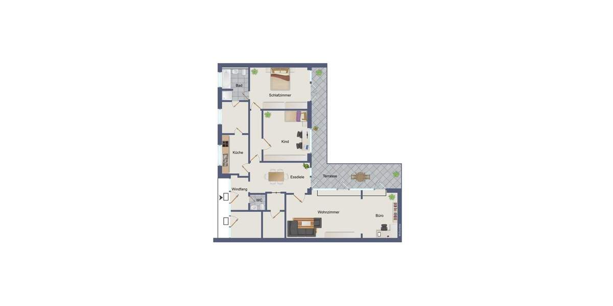 Provisionsfrei - Sanierter Atrium-Bungalow mit 3 Zimmern in Blockdiek! 3 zimmer