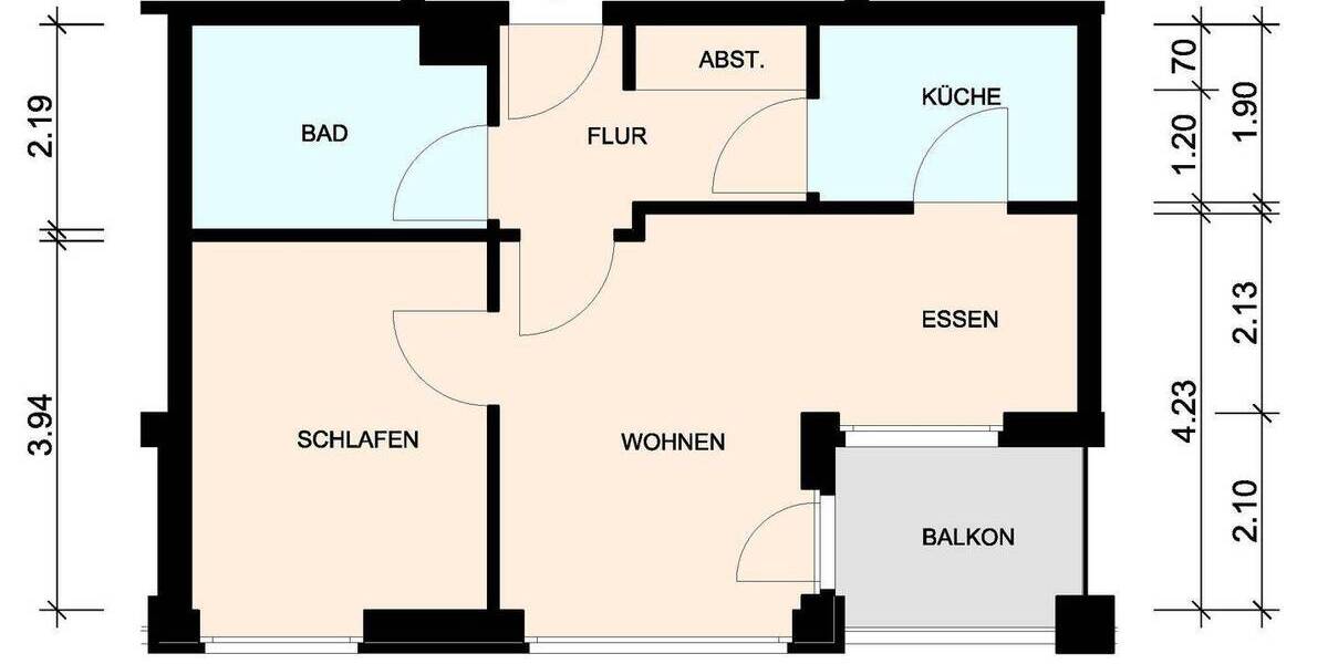 Etagenwohnung Elmshorn - 2 Zimmer, 54 m&sup2;, 568&euro; | Angebot:26696706