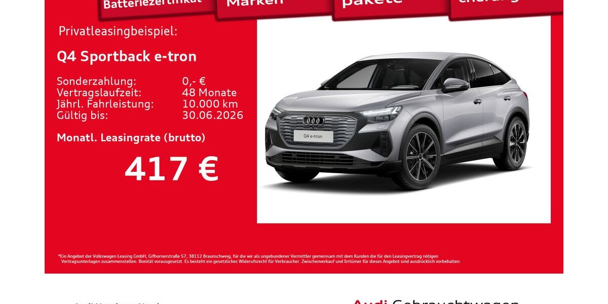 Audi Q4 e-tron 7.439 km 42.980 &euro; Hamburg 22419