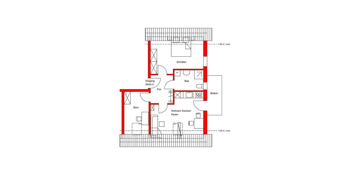 Etagenwohnung Weiden in der Oberpfalz - 3 Zimmer, 60 m&sup2;, 1.020&euro; | Angebot:26183234