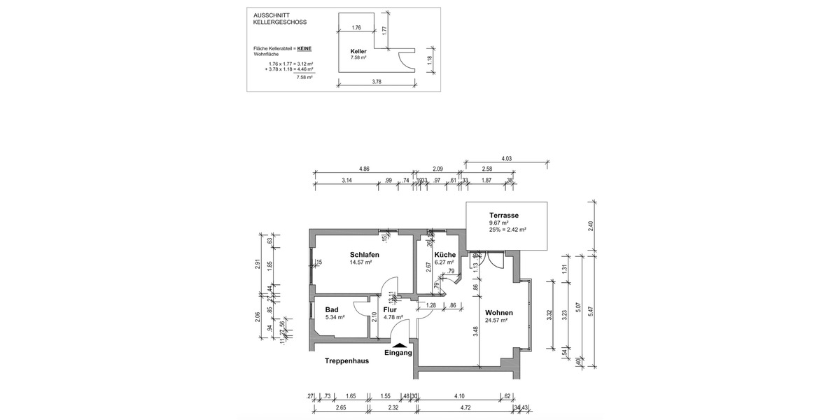 Etagenwohnung Bad Homburg Ober-Eschbach - 2 Zimmer, 58 m&sup2;, 290.000&euro; | Angebot:26799130