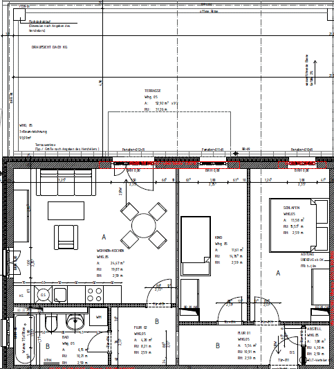 Schicke 3 Zimmer Wohnung mit WanneTageslichtbadWohnküche und großer Terrasse! #Seume39 3 zimmer