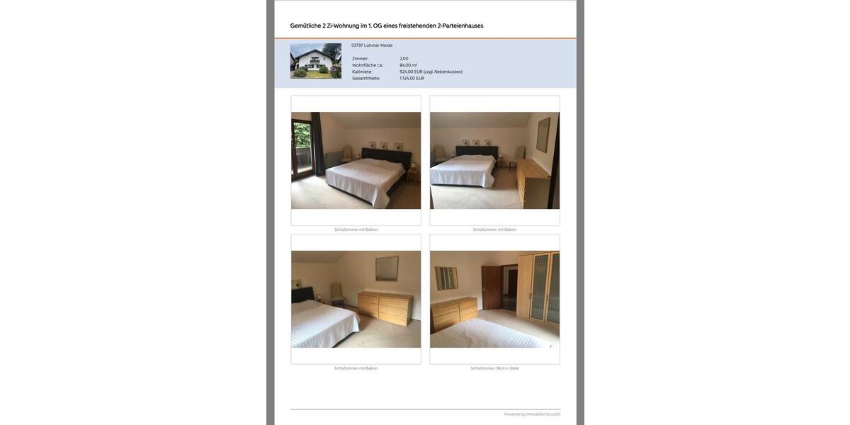 Etagenwohnung Neunkirchen-Seelscheid Seelscheid - 2 Zimmer, 84 m&sup2;, 924&euro; | Angebot:25907472