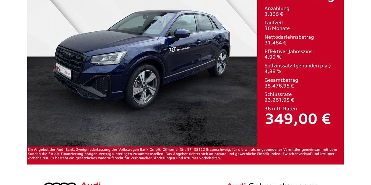 Audi Q2 9.800 km 33.830 € Giessen 35394