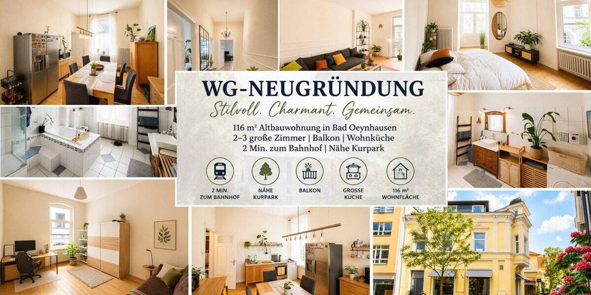 Etagenwohnung Bad Oeynhausen Innenstadt - 3 Zimmer, 116 m&sup2;, 360&euro; | Angebot:26919403