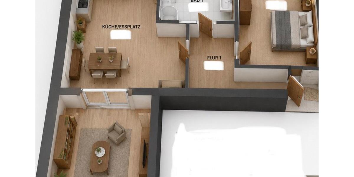Hochparterre Saarbrücken - 2 Zimmer, 60 m&sup2;, 209.000&euro; | Angebot:26931598
